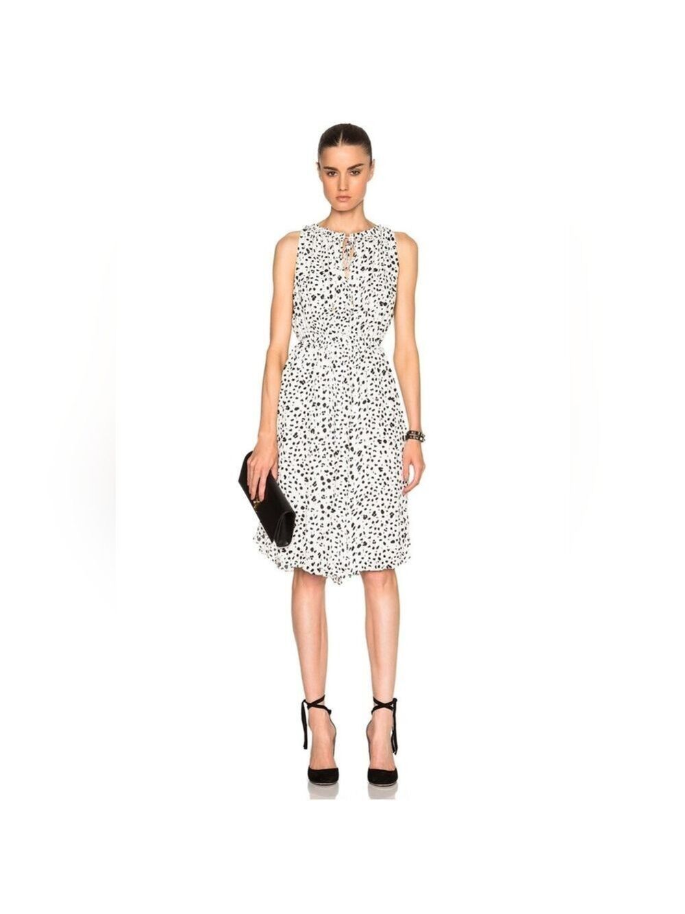 Derek Lam 10 Crosby Silk Black & White Print Dress | Size 6